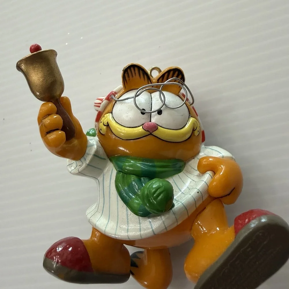 Vintage Garfield Christmas Ornament Enesco Nightgown Scrooge